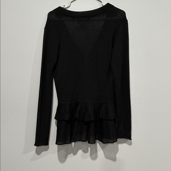 Peruvian Connection Black Ruffled Cardigan - Picture 2 of 2